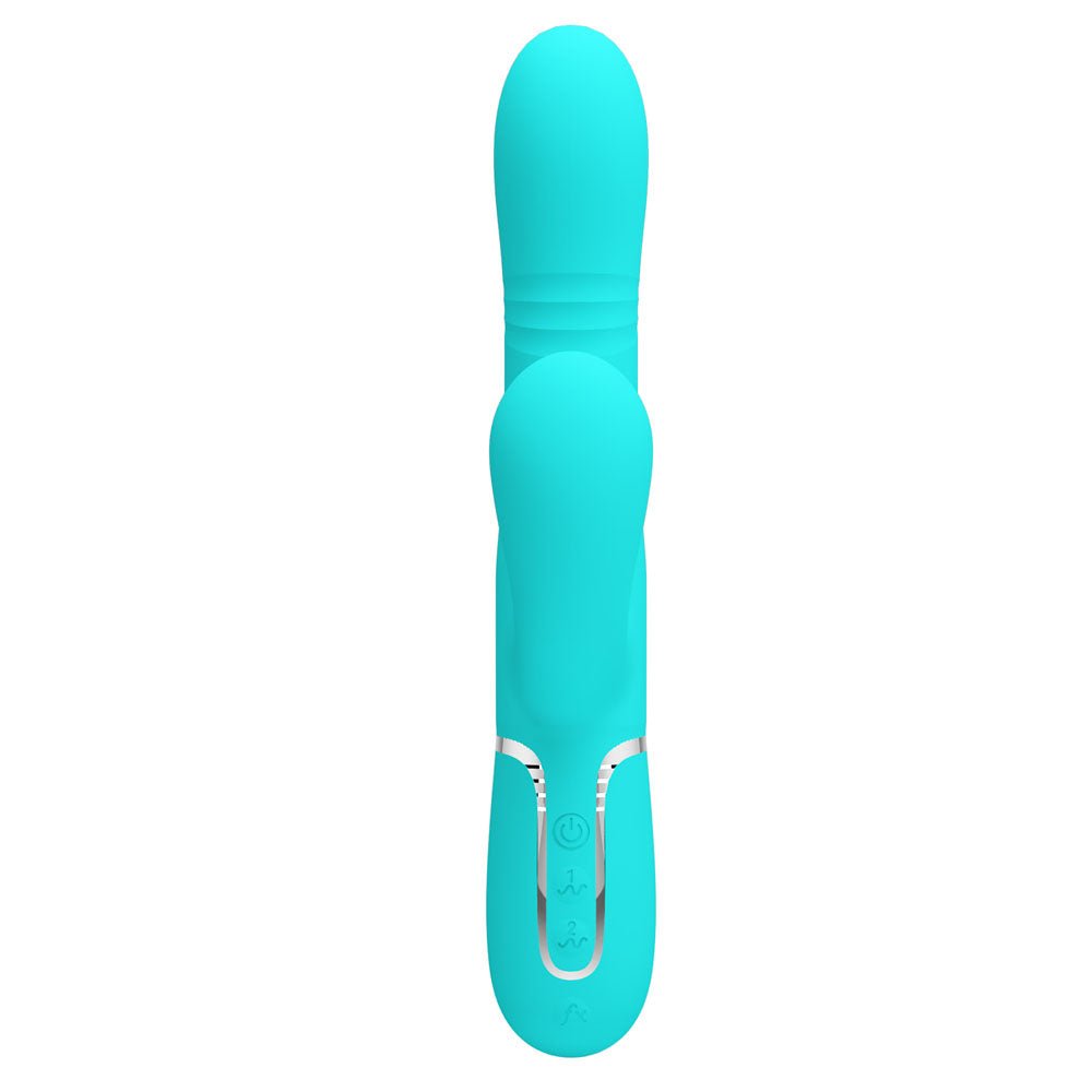 Buy Party Up PAUL Rolling Beads Vibrator - Teal - Teal 22.6 cm USB Rechargeable Thrusting Rabbit Vibrator – Naughtyhut NZ sex toys online. Discreet delivery & top brands.