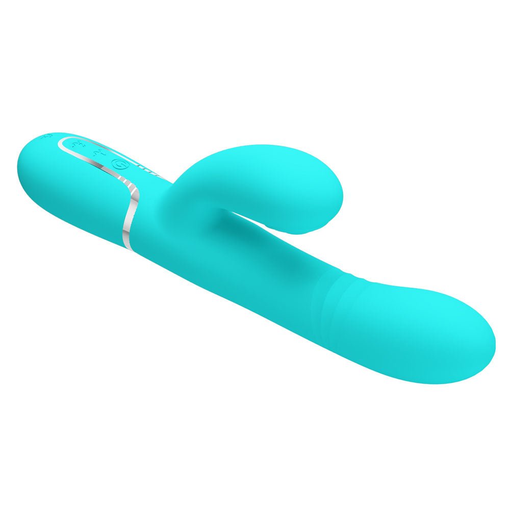 Buy Party Up PAUL Rolling Beads Vibrator - Teal - Teal 22.6 cm USB Rechargeable Thrusting Rabbit Vibrator – Naughtyhut NZ sex toys online. Discreet delivery & top brands.