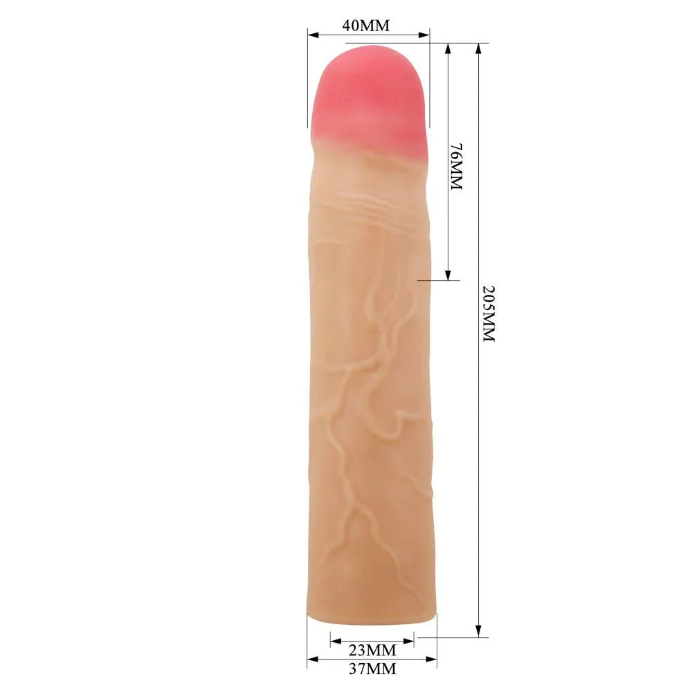 Party Up Philip measurement diagram, 205 mm sleeve with a 76 mm extension and 23 mm bore