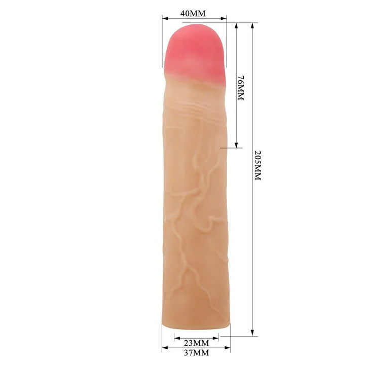Party Up Philip measurement diagram, 205 mm sleeve with a 76 mm extension and 23 mm bore