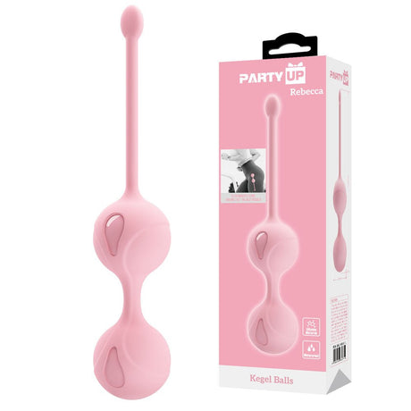 Buy Party Up REBECCA Kegel Balls - Pink - Pink Kegel Balls – Naughtyhut NZ sex toys online. Discreet delivery & top brands.