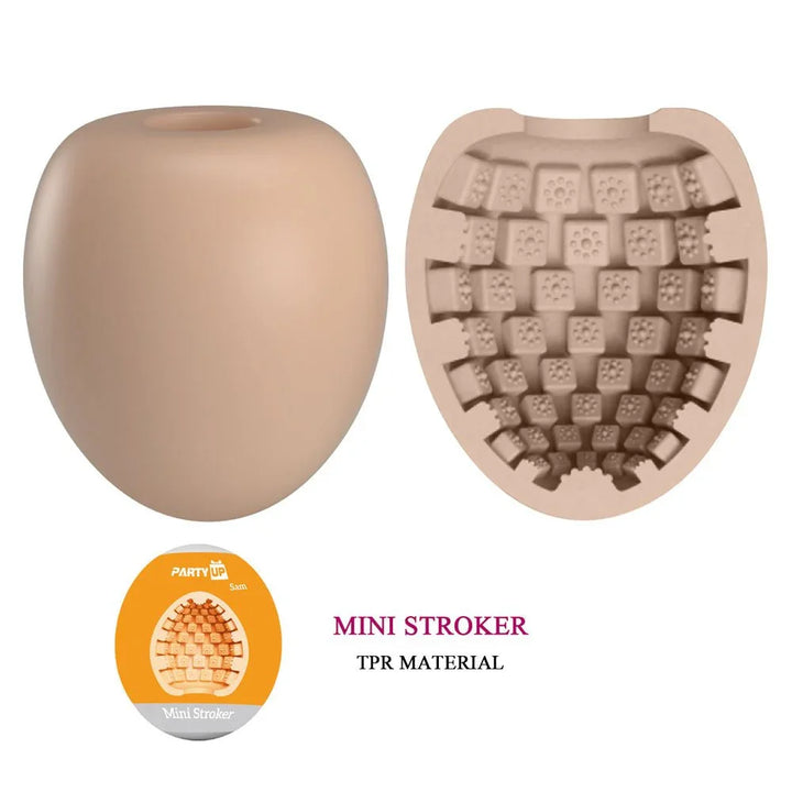 Party Up Sam Mini Stroker with the sleeve turned inside out to show the block texture