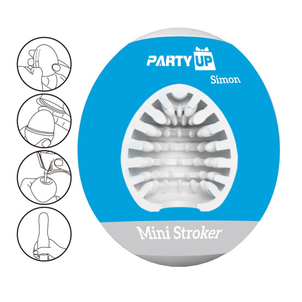 Buy Party Up SIMON Mini Stroker - White Mini Stroker – Naughtyhut NZ sex toys online. Discreet delivery & top brands.