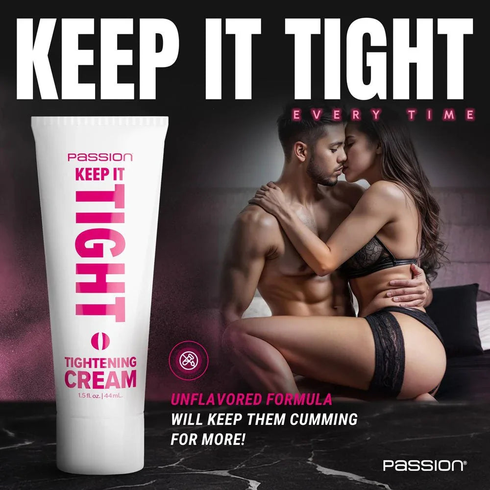 Keep It Tight panel headed Keep It Tight Every Time, tube beside a couple embracing