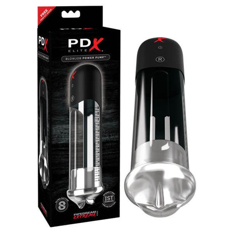 Buy PDX Elite Blowjob Power Pump - Black Powered Penis Pump with Mouth Stroker Sleeve – Naughtyhut NZ sex toys online. Discreet delivery & top brands.