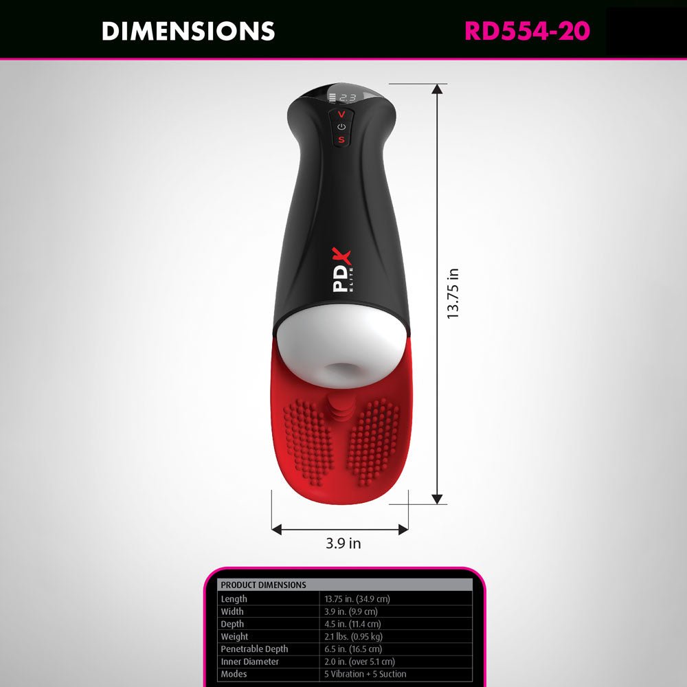 Buy PDX Elite Fap - O - Matic Pro XL - White/Red - White USB Rechargeable Auto Stroker – Naughtyhut NZ sex toys online. Discreet delivery & top brands.
