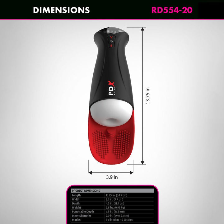 PDX Elite Fap - O - Matic Pro XL - White/Red - White USB Rechargeable Auto Stroker – Sex toys NZ by Naughtyhut. Discreet delivery nationwide.