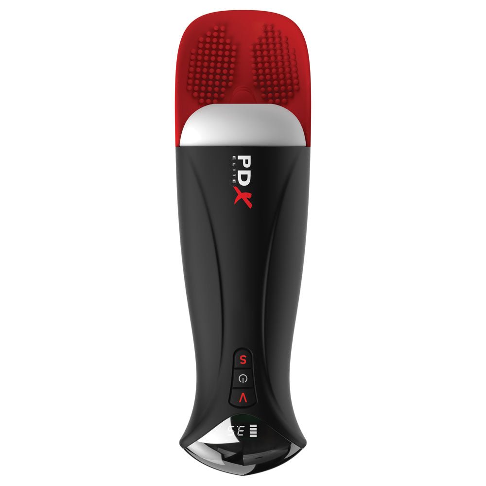 Buy PDX Elite Fap - O - Matic Pro XL - White/Red - White USB Rechargeable Auto Stroker – Naughtyhut NZ sex toys online. Discreet delivery & top brands.