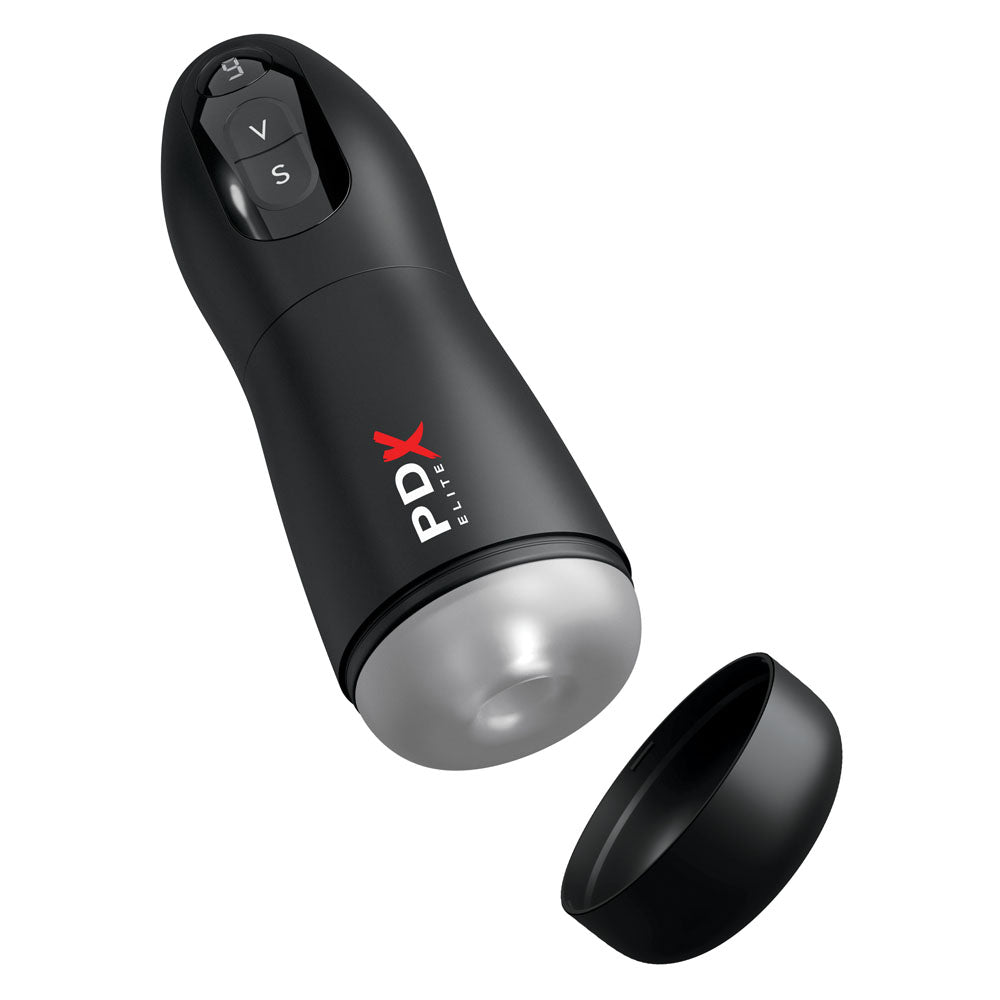 Buy PDX Elite Suck - O - Matic - USB Rechargeable Sucking & Vibrating Masturbator – Naughtyhut NZ sex toys online. Discreet delivery & top brands.