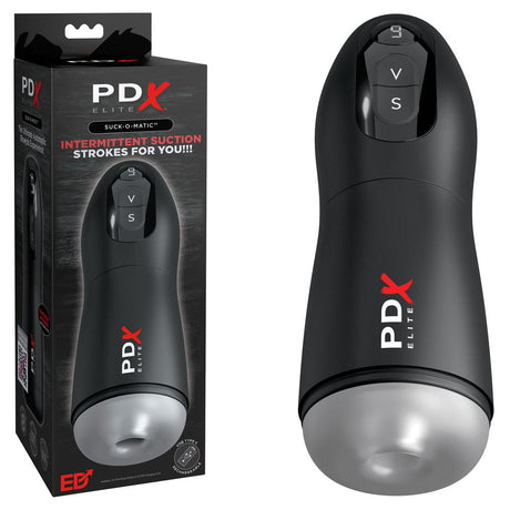 Buy PDX Elite Suck - O - Matic - USB Rechargeable Sucking & Vibrating Masturbator – Naughtyhut NZ sex toys online. Discreet delivery & top brands.