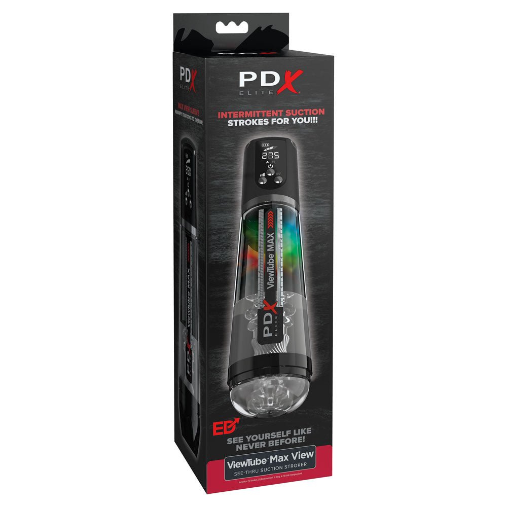 Buy PDX Elite ViewTube MAX View - Clear USB Rechargeable Suction Auto Stroker – Naughtyhut NZ sex toys online. Discreet delivery & top brands.