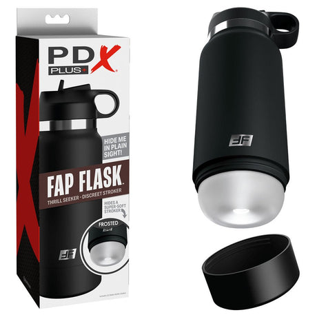 Buy PDX Plus Fap Flask - Thrill Seeker - Frosted Discreet Stroker – Naughtyhut NZ sex toys online. Discreet delivery & top brands.