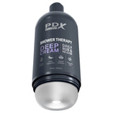 Buy PDX Plus Shower Therapy - Deep Cream - Frosted - Clear Discreet Stroker with Suction Base – Naughtyhut NZ sex toys online. Discreet delivery & top brands.
