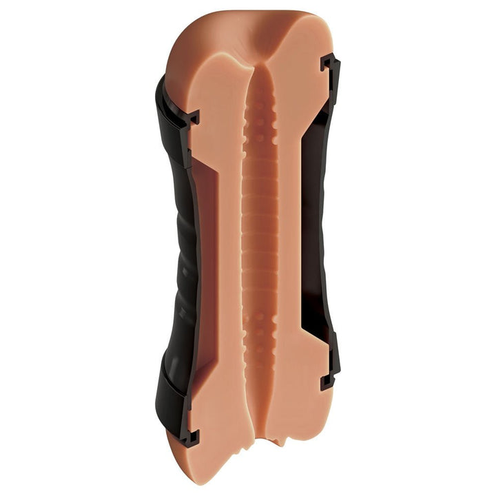 PDX Wet Pussies Super Flip - A - Pussy Over - Brown - Brown Dual Ended Stroker (Vagina & Ass) – Sex toys NZ by Naughtyhut. Discreet delivery nationwide.
