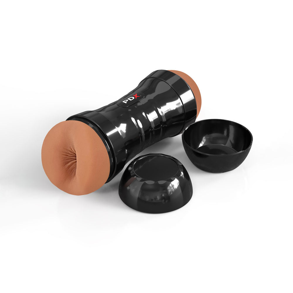 PDX Wet Pussies Super Flip - A - Pussy Over - Brown - Brown Dual Ended Stroker (Vagina & Ass) – Sex toys NZ by Naughtyhut. Discreet delivery nationwide.