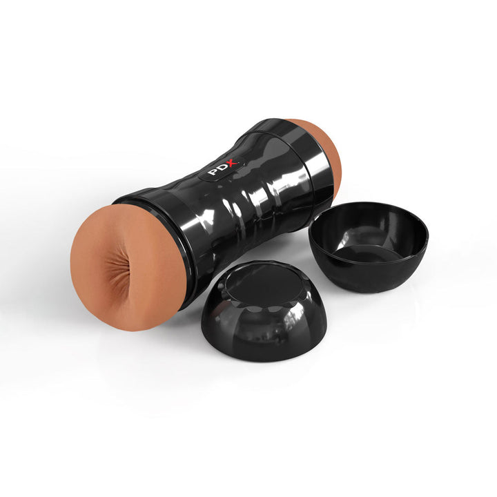 PDX Wet Pussies Super Flip - A - Pussy Over - Brown - Brown Dual Ended Stroker (Vagina & Ass) – Sex toys NZ by Naughtyhut. Discreet delivery nationwide.