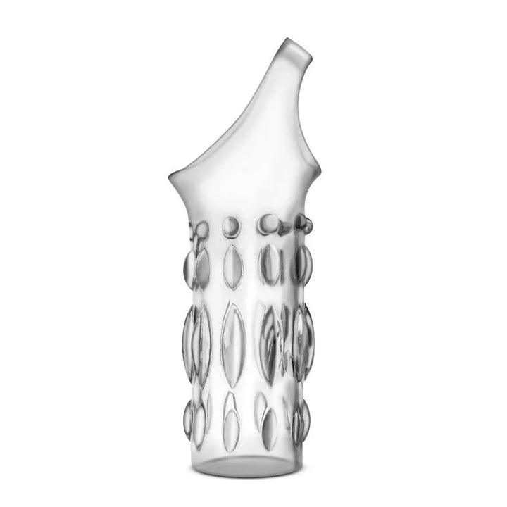 Clear Studded Sleeve Ring standing upright, showing the open ring loop at the top