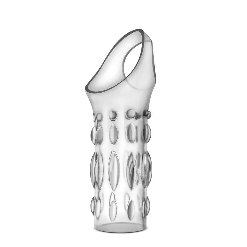 Clear Studded Sleeve Ring angled to show the raised studs across the sleeve