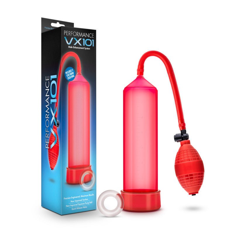 Buy Performance VX101 Male Enhancement Pump - Red Penis Pump – Naughtyhut NZ sex toys online. Discreet delivery & top brands.