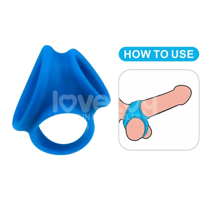 Trio Grip Enhancer shown beside a how-to illustration of it worn in place