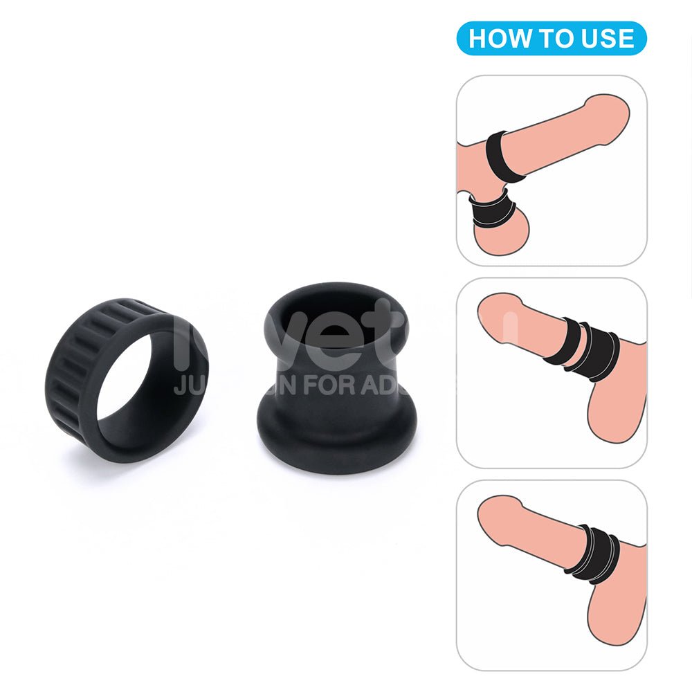 Pinnacle Pro Twin Grip Enhancer - Black Cock & Balls Ring – Sex toys NZ by Naughtyhut. Discreet delivery nationwide.