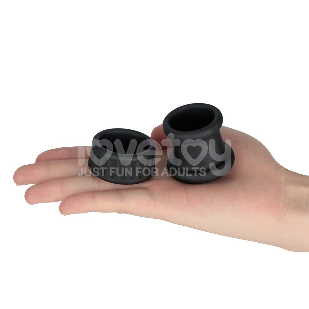 Pinnacle Pro Twin Grip Enhancer - Black Cock & Balls Ring – Sex toys NZ by Naughtyhut. Discreet delivery nationwide.