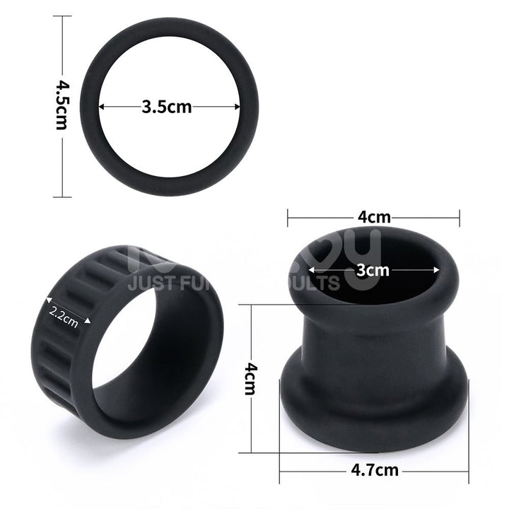 Pinnacle Pro Twin Grip Enhancer - Black Cock & Balls Ring – Sex toys NZ by Naughtyhut. Discreet delivery nationwide.
