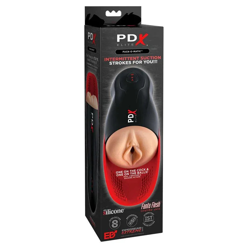 PDX Elite Fuck-O-Matic retail box, one on the cock and one on the balls