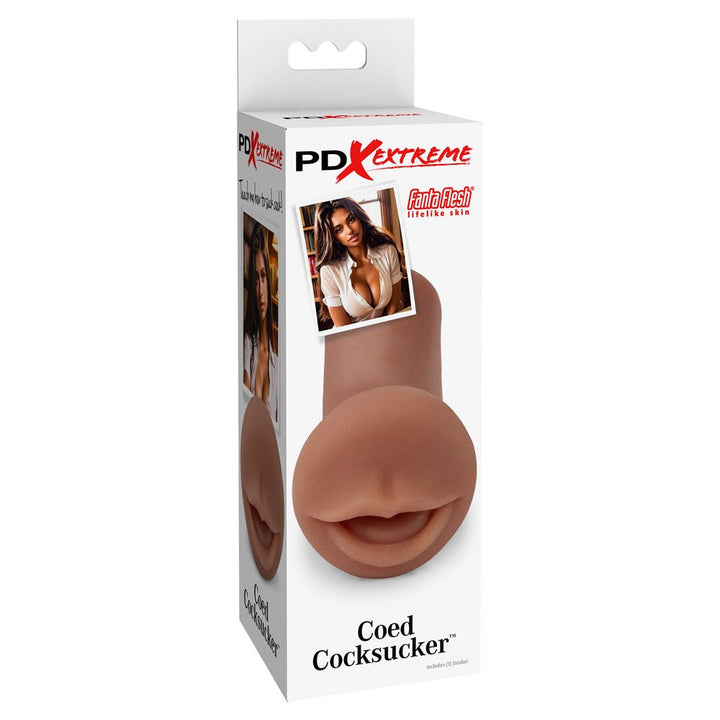 Pipedream Extreme Toyz Coed Cocksucker - Brown - Brown Mouth Stroker – Sex toys NZ by Naughtyhut. Discreet delivery nationwide.