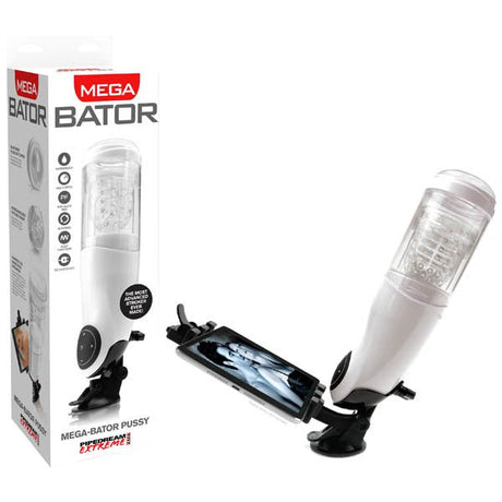 Buy Pipedream Extreme Toyz Mega - bator Pussy - Rechargeable Pussy Masturbator with Mobile Device Holder – Naughtyhut NZ sex toys online. Discreet delivery & top brands.