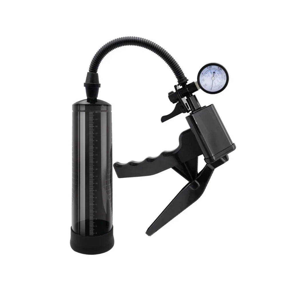 Pistol Penis Pump with Gauge – Sex toys NZ by Naughtyhut. Discreet delivery nationwide.