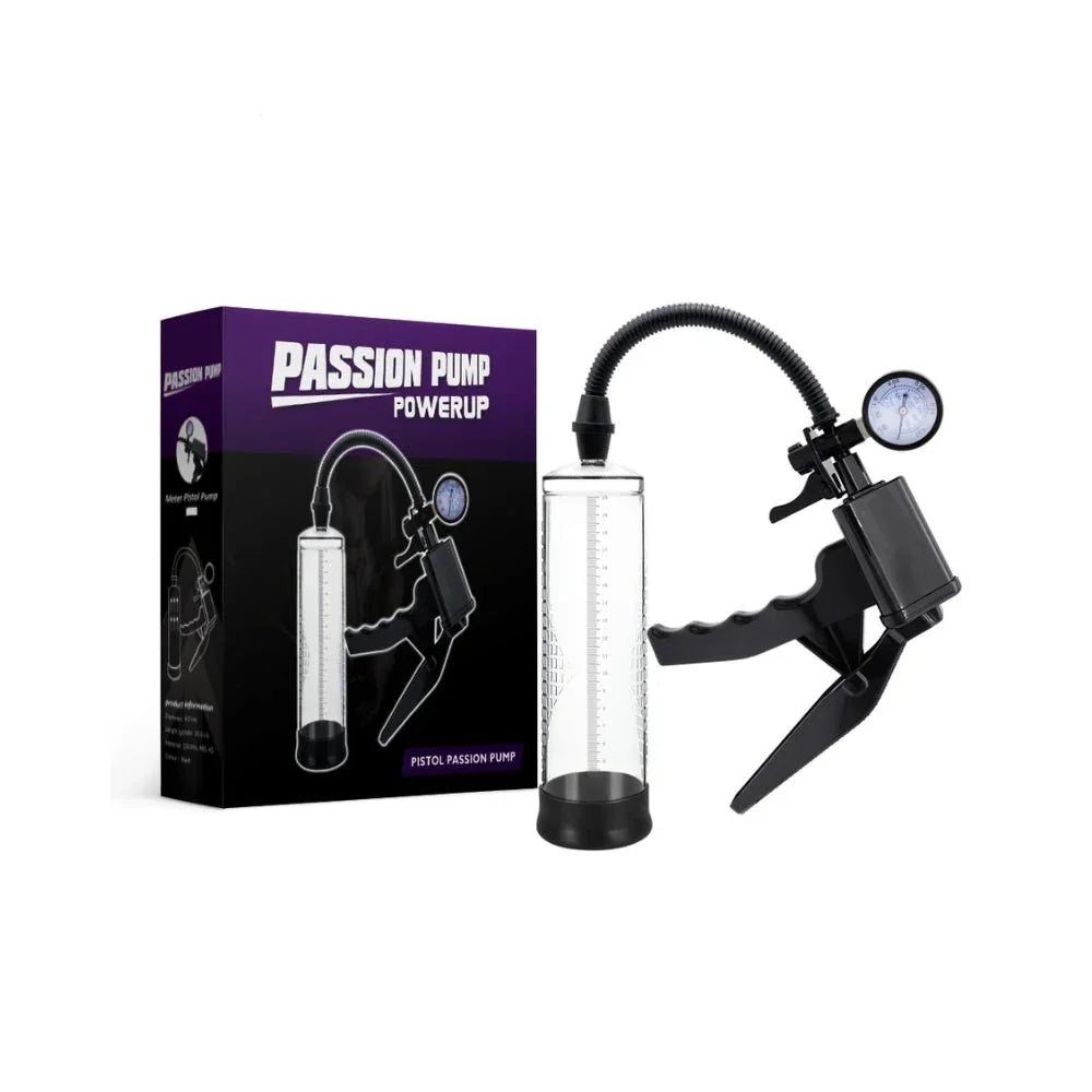 Pistol Penis Pump with Gauge – Sex toys NZ by Naughtyhut. Discreet delivery nationwide.