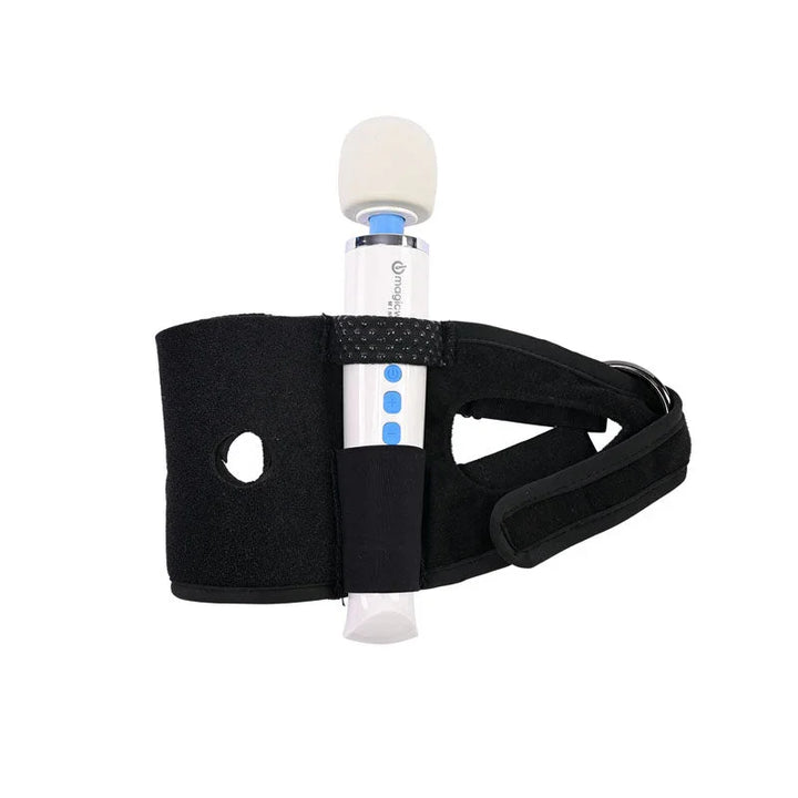 Pivot Forced-O thigh strap alone with a wand massager strapped into it