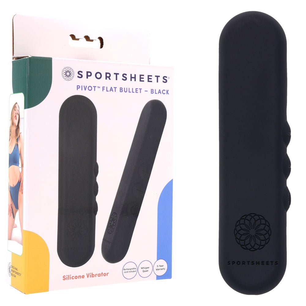 Buy Pivot Flat Bullet - Black - Black 10.2 cm USB Rechargeable Bullet – Naughtyhut NZ sex toys online. Discreet delivery & top brands.