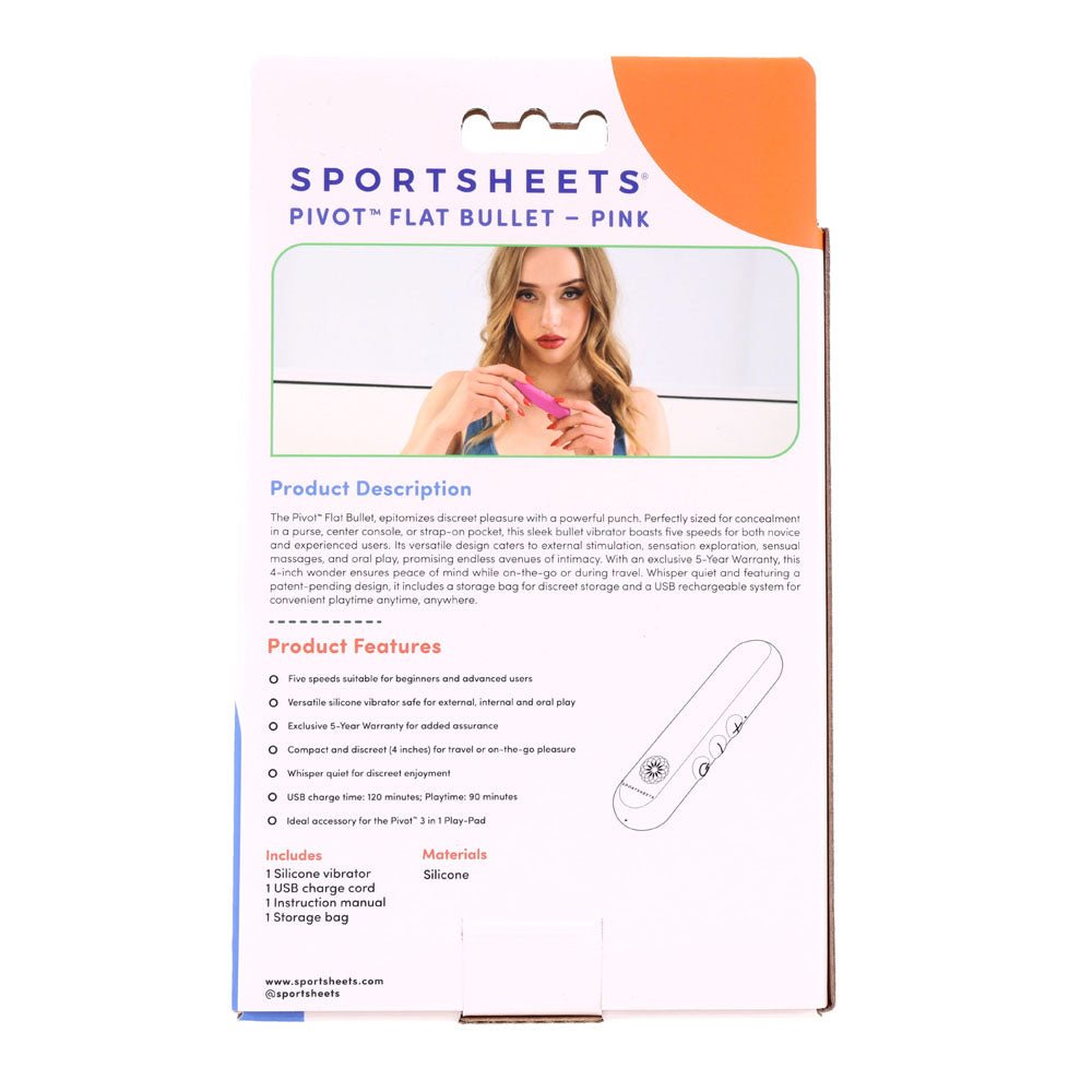 Buy Pivot Flat Bullet - Pink - Pink 10.2 cm USB Rechargeable Bullet – Naughtyhut NZ sex toys online. Discreet delivery & top brands.