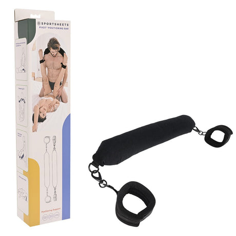 Buy Pivot Positioning Bar - Black Padded Position & Spreader Bar – Naughtyhut NZ sex toys online. Discreet delivery & top brands.