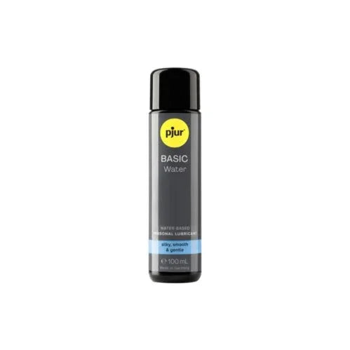 pjur Basic Water lubricant, grey 100 ml bottle with pale blue stripe