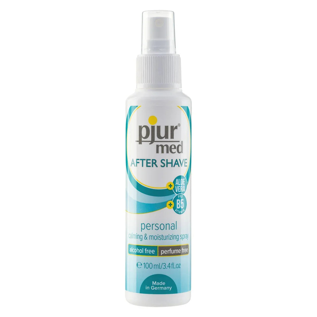 pjur med After Shave spray, white 100 ml pump bottle on white