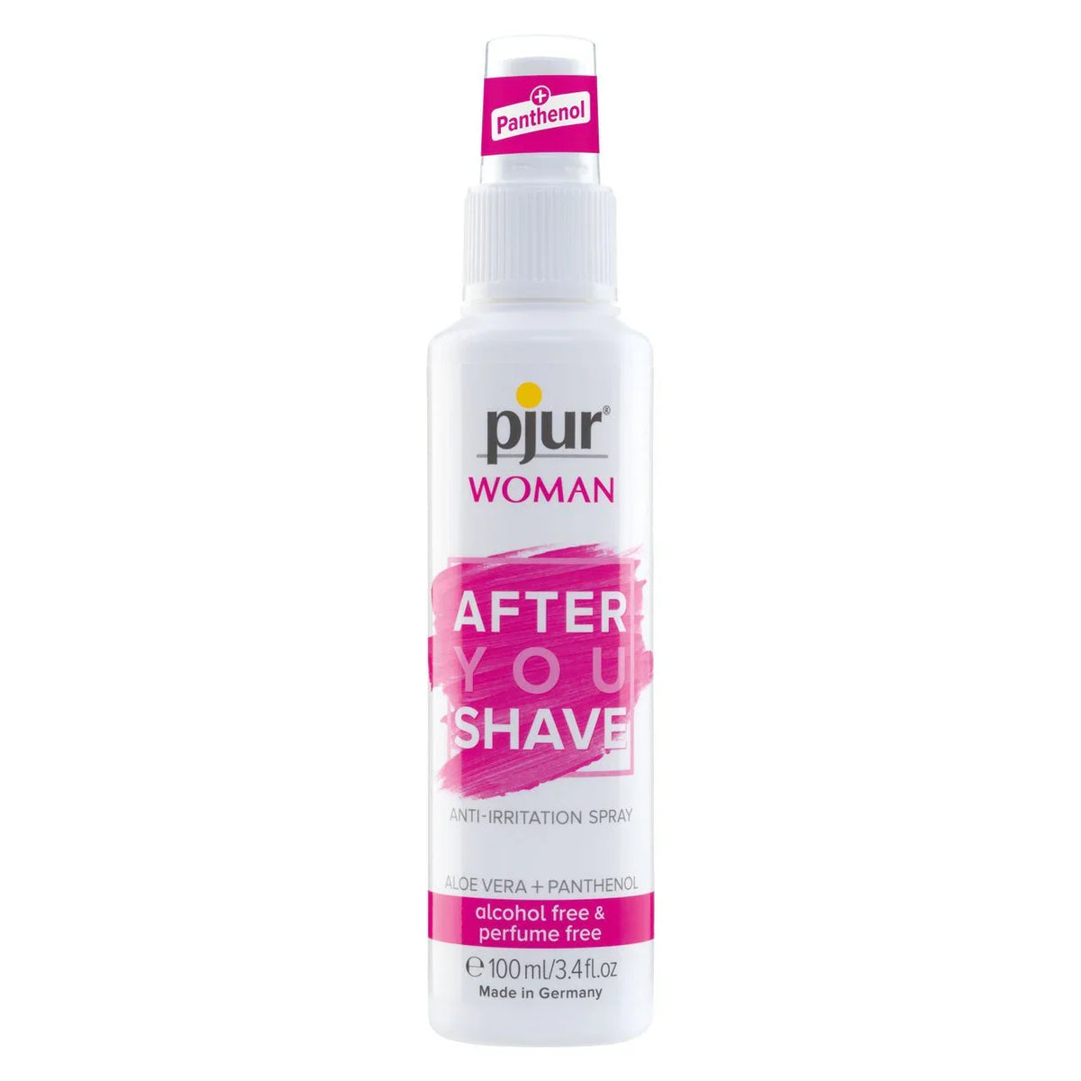 pjur Woman After You Shave spray, 100 ml bottle with pink lettering
