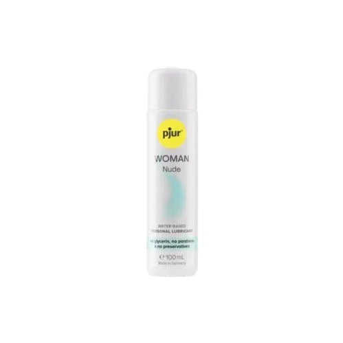 pjur Woman Nude, white 100 ml bottle with soft green accents