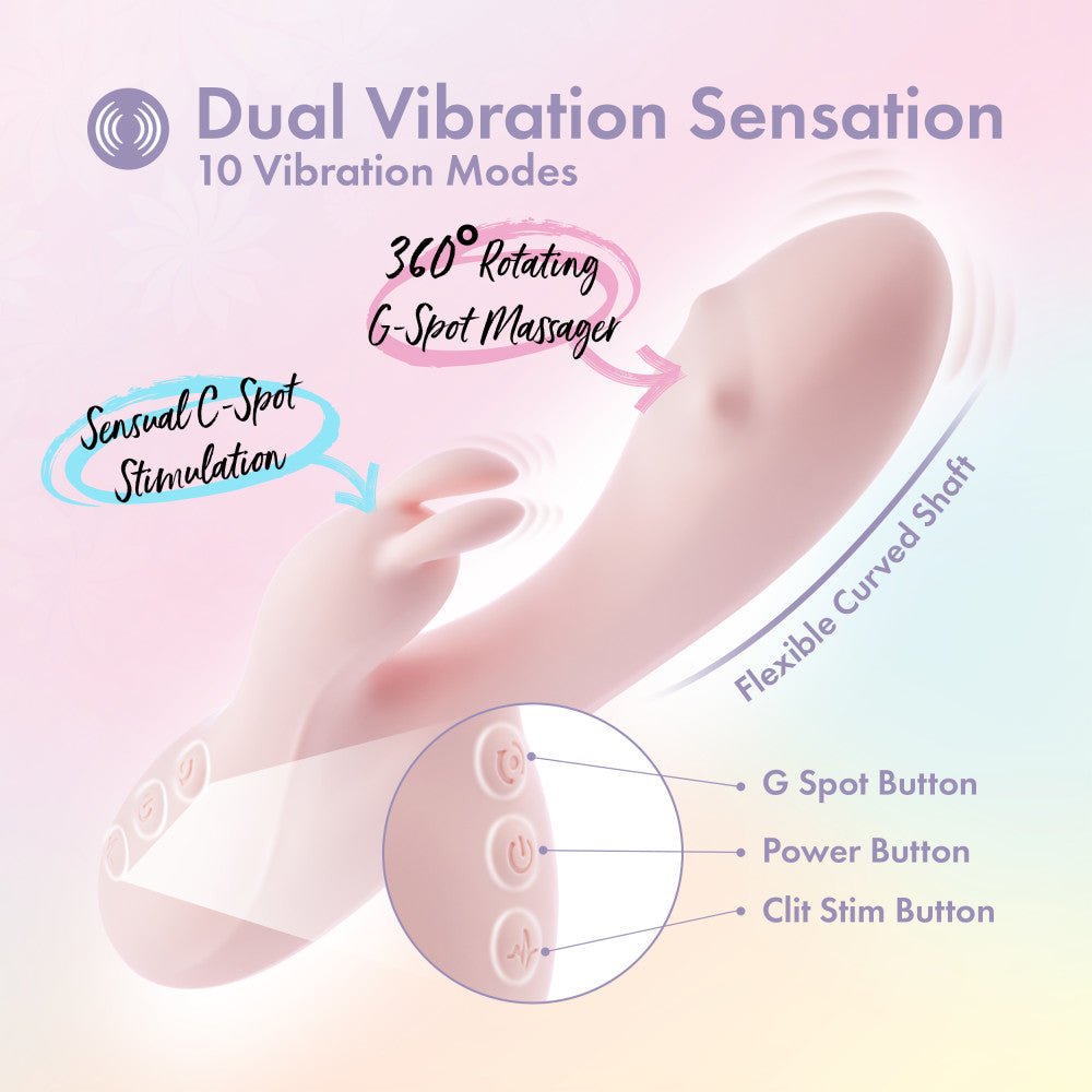 Play With Me - Fairy Flutter - Pink 19.7 cm USB Rechargeable Rabbit Vibrator – Sex toys NZ by Naughtyhut. Discreet delivery nationwide.