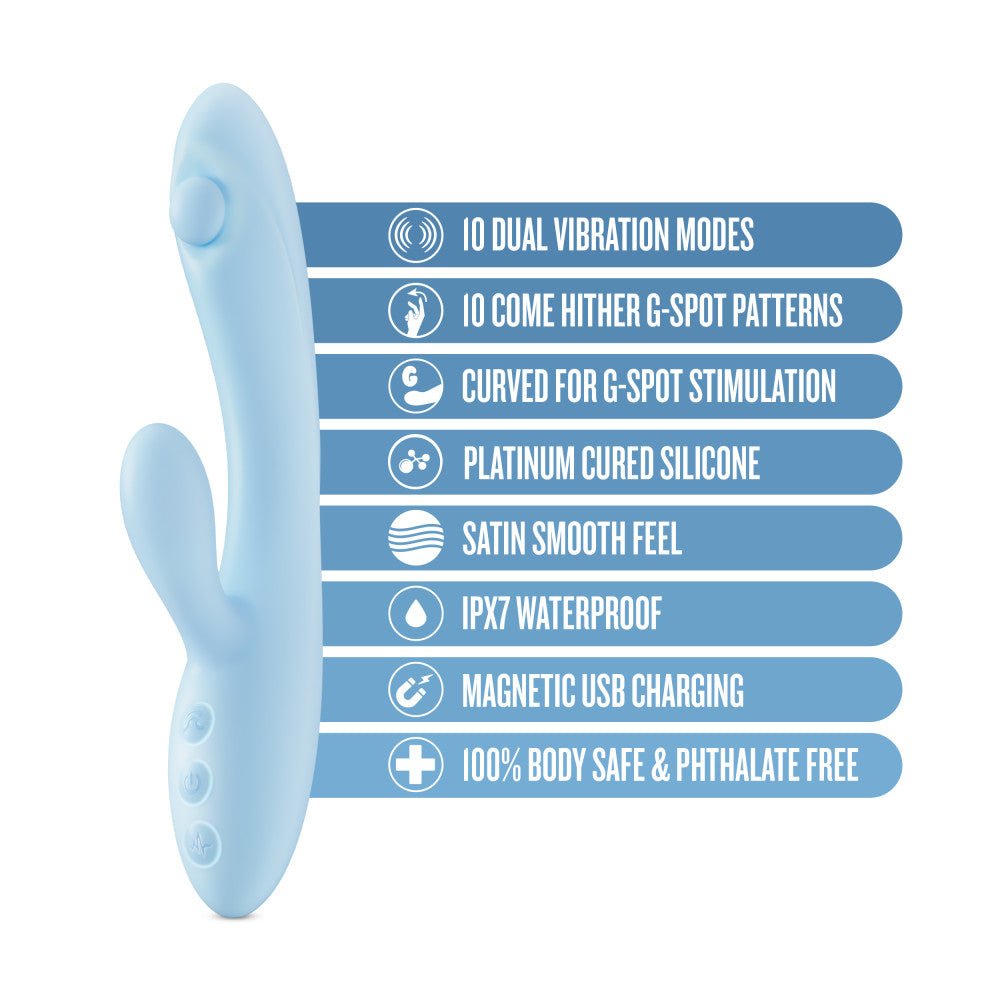 Buy Play With Me - Moondust Magic - Blue 20.3 cm USB Rechargeable Rabbit Vibrator – Naughtyhut NZ sex toys online. Discreet delivery & top brands.