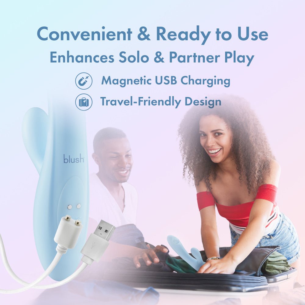 Buy Play With Me - Moondust Magic - Blue 20.3 cm USB Rechargeable Rabbit Vibrator – Naughtyhut NZ sex toys online. Discreet delivery & top brands.