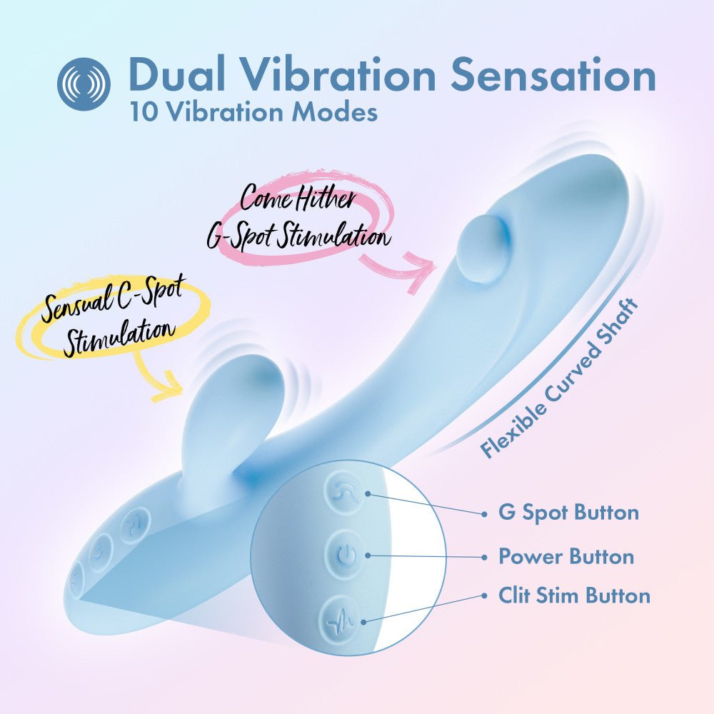 Buy Play With Me - Moondust Magic - Blue 20.3 cm USB Rechargeable Rabbit Vibrator – Naughtyhut NZ sex toys online. Discreet delivery & top brands.