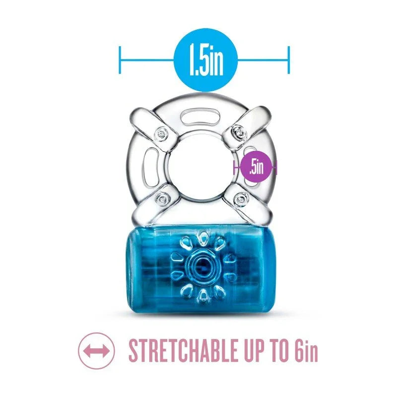 Pleaser C-ring dimensions: 1.5in wide with a .5in opening, stretchable up to 6in