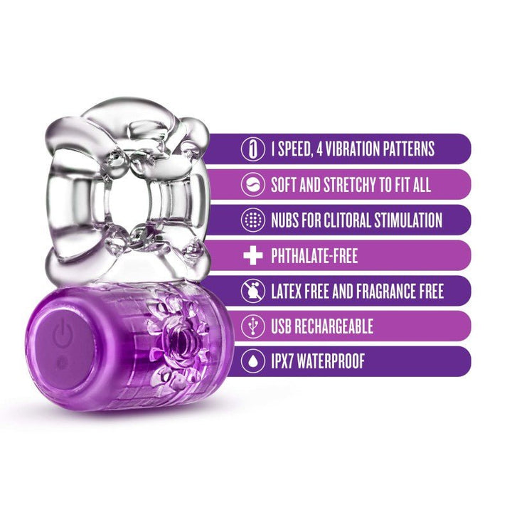 Play With Me Pleaser Rechargeable C - Ring - Purple - Purple USB Rechargeable Cock Ring – Sex toys NZ by Naughtyhut. Discreet delivery nationwide.