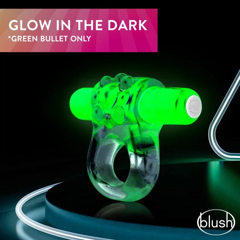 Green Teaser C-ring glowing in the dark, glow in the dark feature panel