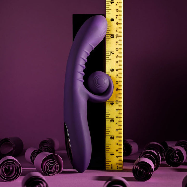 Playboy CURLICUE - Purple 23.5 cm USB Rechargeable Rabbit Vibrator – Sex toys NZ by Naughtyhut. Discreet delivery nationwide.