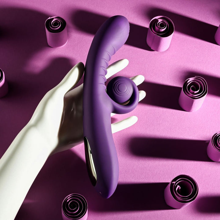 Playboy CURLICUE - Purple 23.5 cm USB Rechargeable Rabbit Vibrator – Sex toys NZ by Naughtyhut. Discreet delivery nationwide.