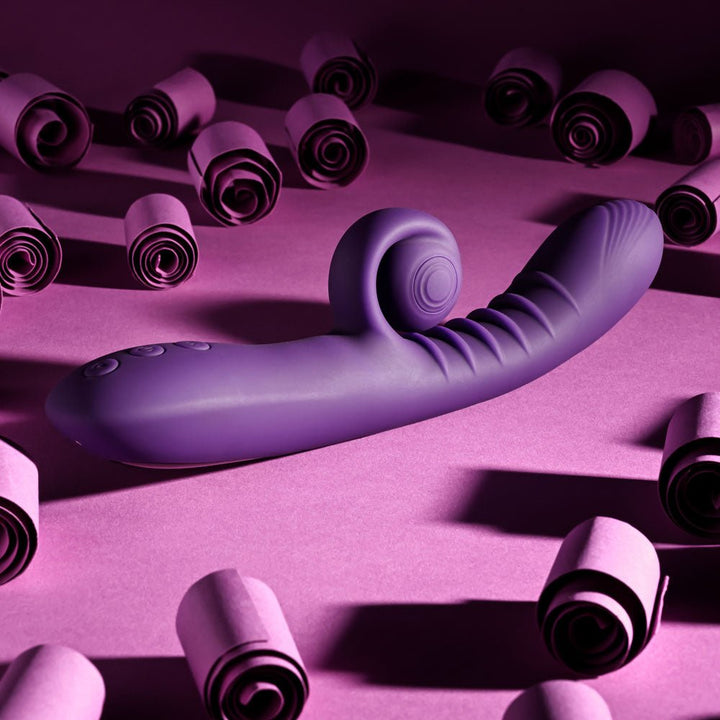 Playboy CURLICUE - Purple 23.5 cm USB Rechargeable Rabbit Vibrator – Sex toys NZ by Naughtyhut. Discreet delivery nationwide.